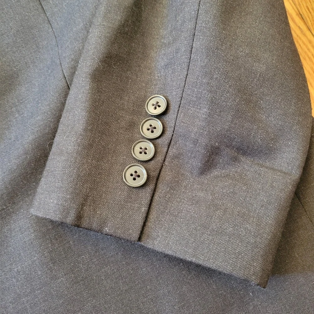 Austin Reed London 42R Charcoal Gray Wool Suit Blazer Pants Academia Preppy Twee